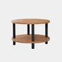 Hanah Home Mesa de Centro Roby - Negro y Pino Atlántico, Tablero Melamina 25mm, Patas Madera Carpe